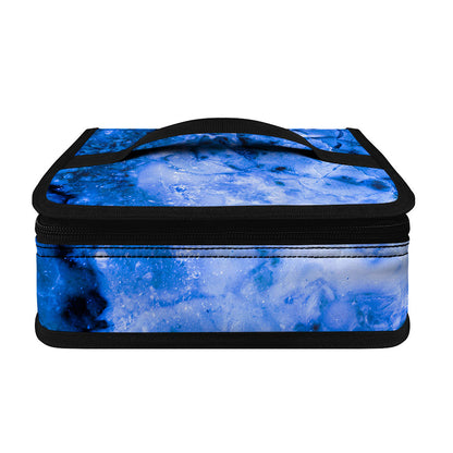 Blue Sapphire Marble Print Small Lunch Bag