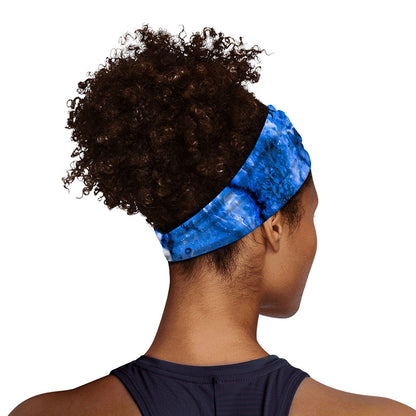 Blue Sapphire Marble Print Sports Headband