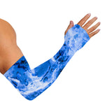 Blue Sapphire Marble Print Sun Protection Arm Sleeves