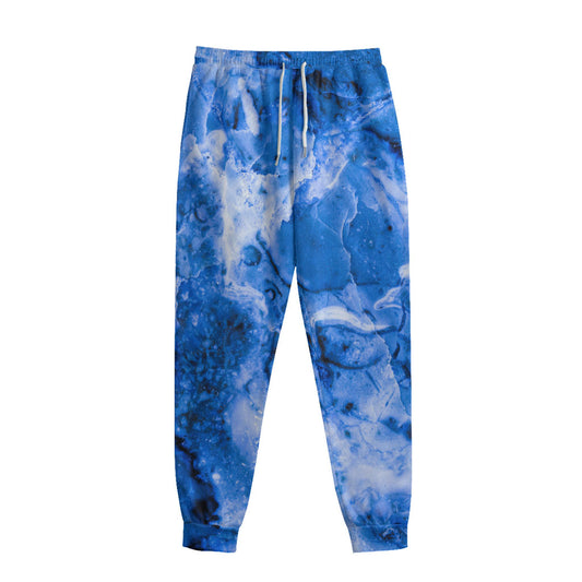 Blue Sapphire Marble Print Sweatpants