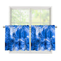 Blue Sapphire Marble Print Tier Curtains