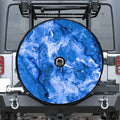 Blue Sapphire Marble Print Tire Cover With Camera Hole