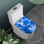 Blue Sapphire Marble Print Toilet Lid Cover