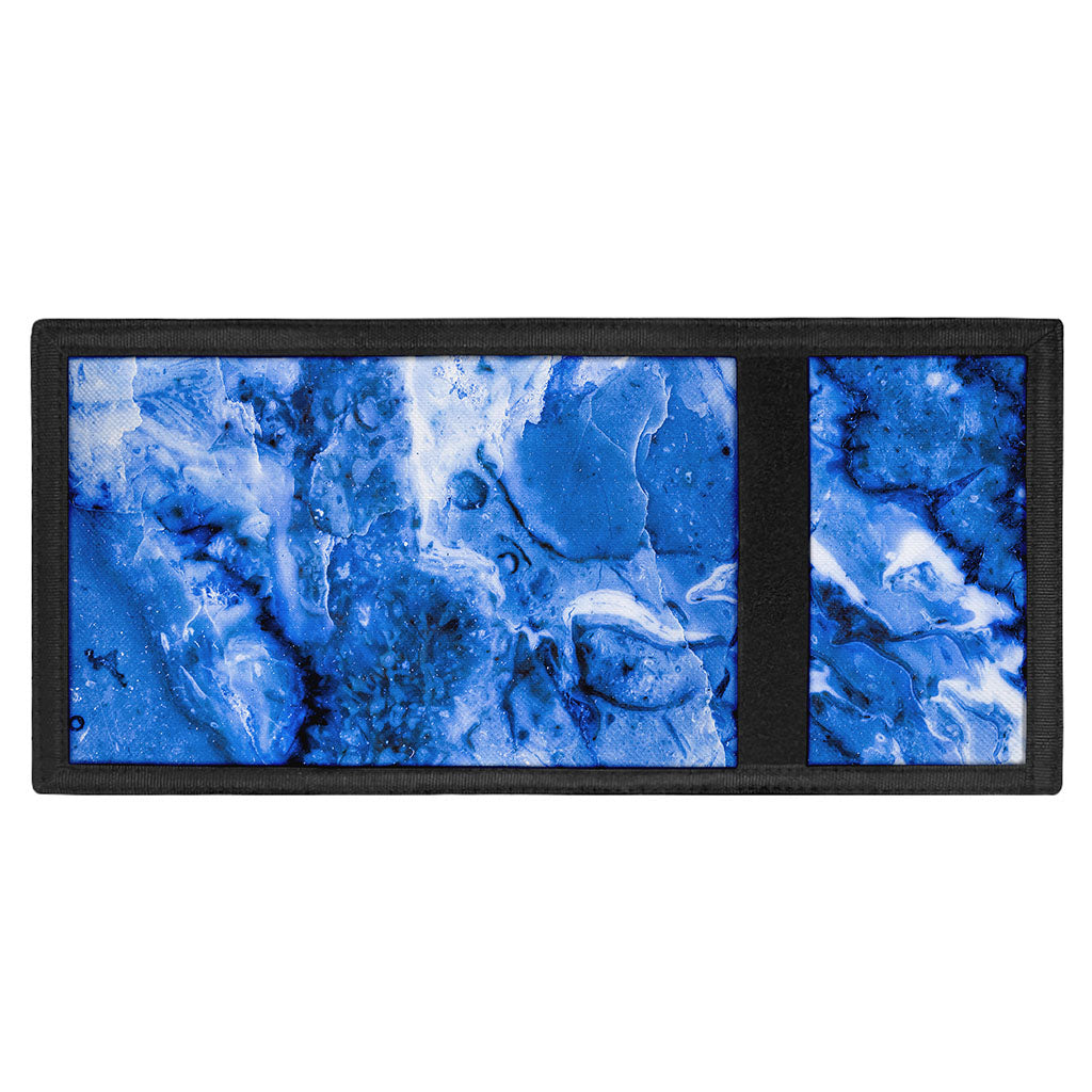 Blue Sapphire Marble Print Trifold Wallet