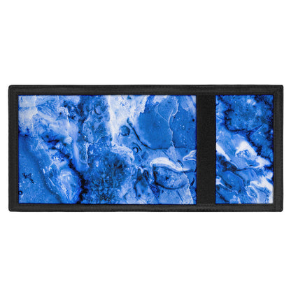 Blue Sapphire Marble Print Trifold Wallet