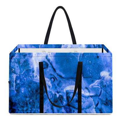 Blue Sapphire Marble Print Utility Tote Bag