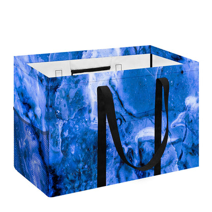 Blue Sapphire Marble Print Utility Tote Bag