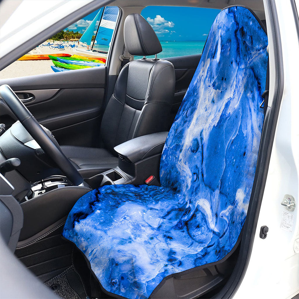 Blue Sapphire Marble Print Waterproof Car Seat Cover