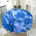 Blue Sapphire Marble Print Waterproof Round Tablecloth