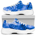 Blue Sapphire Marble Print White Chunky Shoes