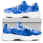 Blue Sapphire Marble Print White Chunky Shoes