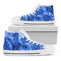 Blue Sapphire Marble Print White High Top Sneakers