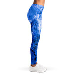 Blue Sapphire Marble Print Women's Leggings