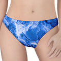 Blue Sapphire Marble Print Women's Thong