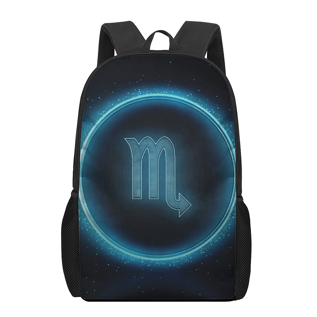 Blue Scorpio Zodiac Sign Print 17 Inch Backpack