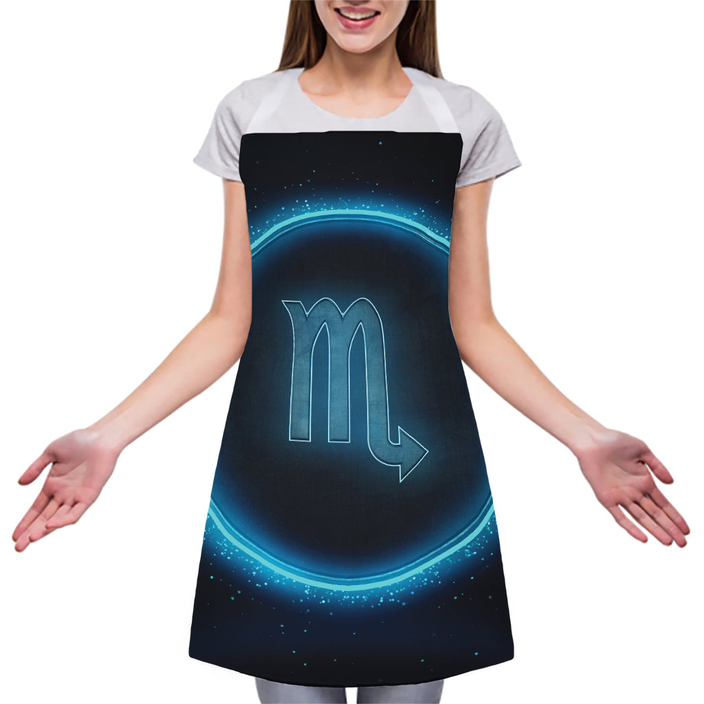 Blue Scorpio Zodiac Sign Print Adjustable Apron