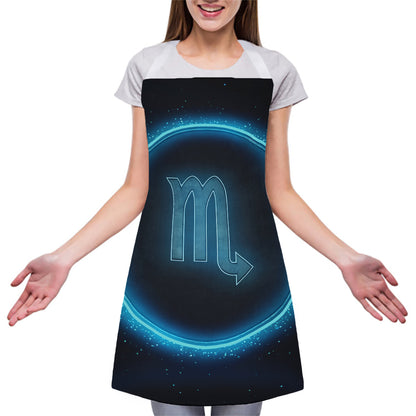 Blue Scorpio Zodiac Sign Print Adjustable Apron
