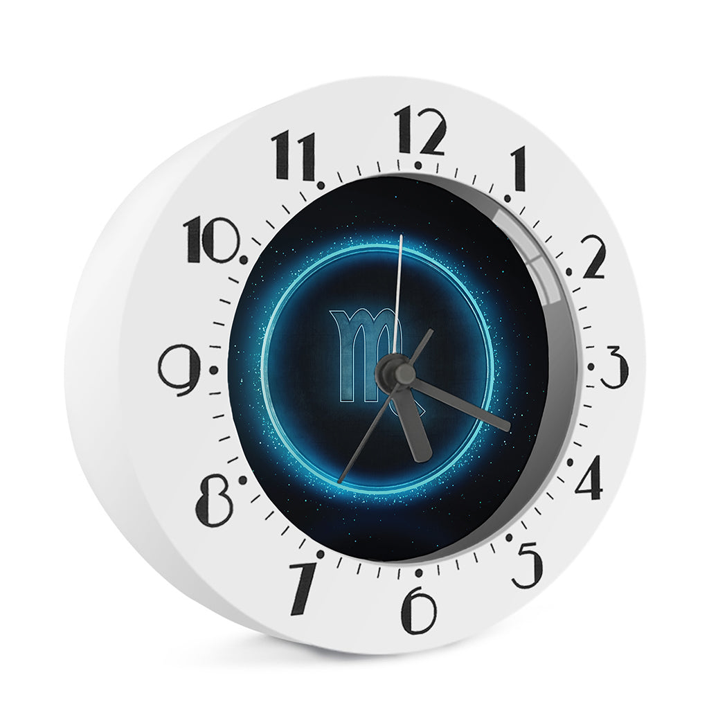 Blue Scorpio Zodiac Sign Print Alarm Clock