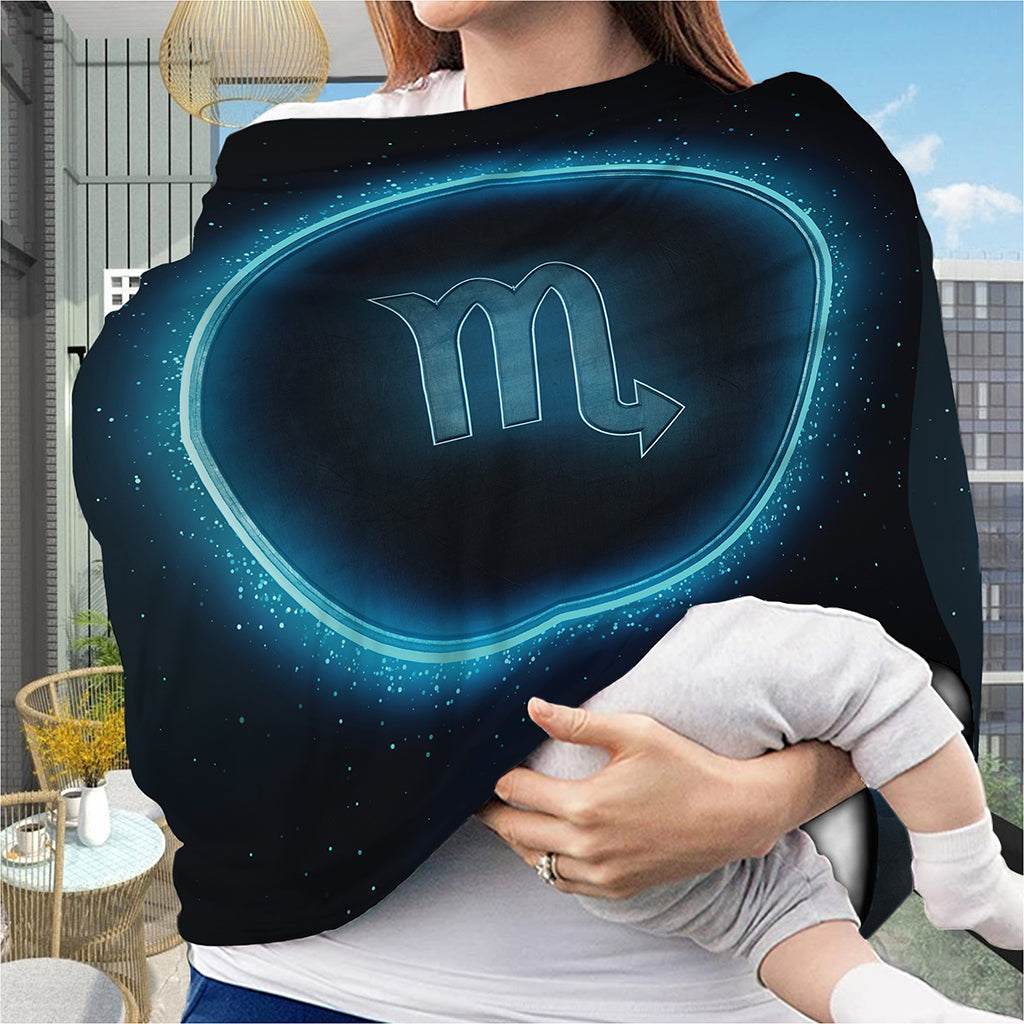 Blue Scorpio Zodiac Sign Print Baby Seat Cover
