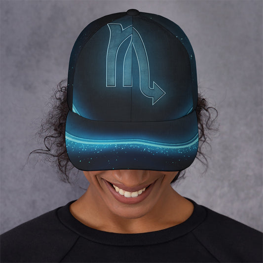 Blue Scorpio Zodiac Sign Print Baseball Cap