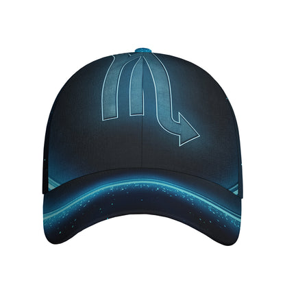 Blue Scorpio Zodiac Sign Print Baseball Cap