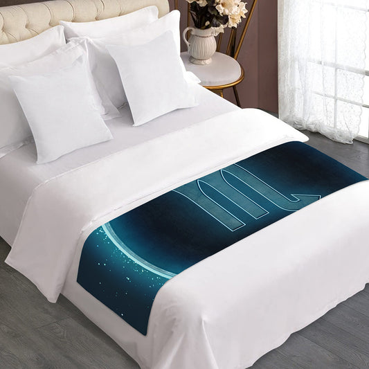 Blue Scorpio Zodiac Sign Print Bed Runner