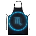 Blue Scorpio Zodiac Sign Print Bib Apron With Pocket