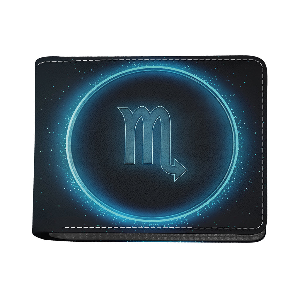 Blue Scorpio Zodiac Sign Print Bifold Wallet
