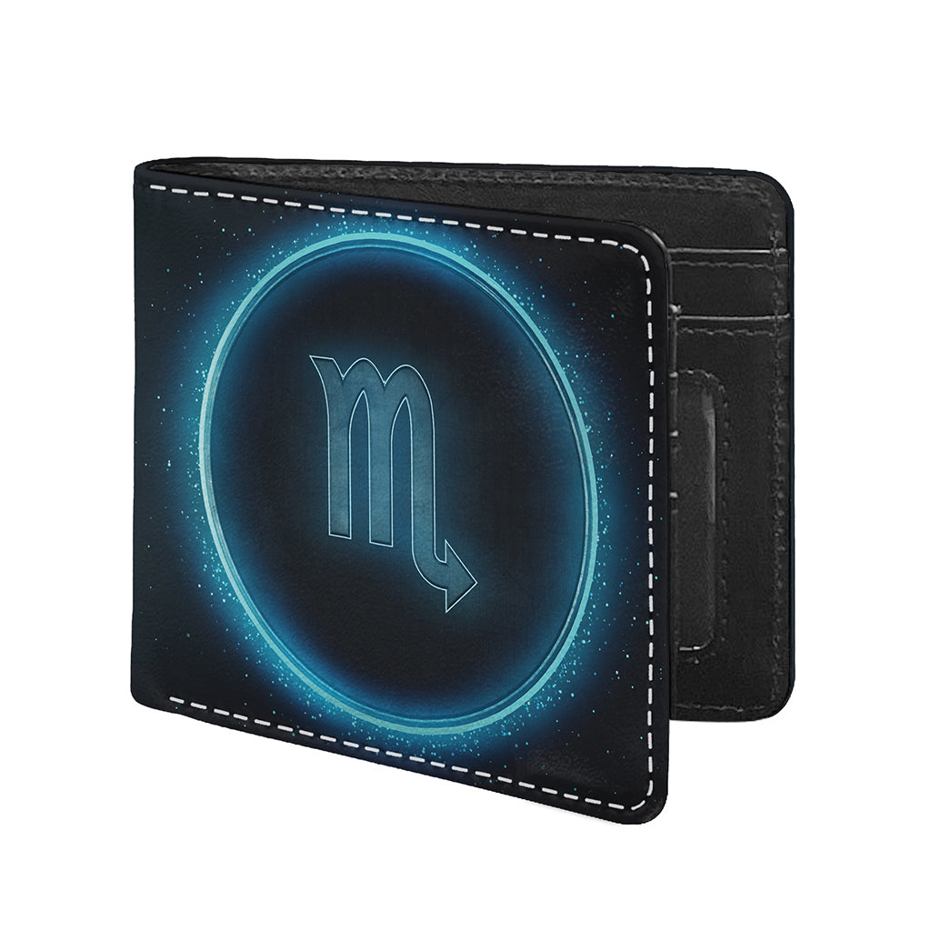 Blue Scorpio Zodiac Sign Print Bifold Wallet