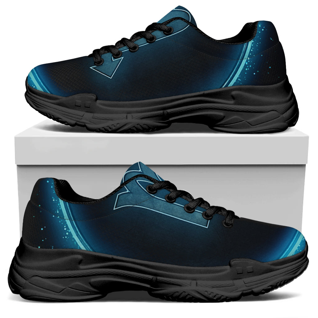 Blue Scorpio Zodiac Sign Print Black Chunky Shoes