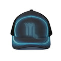 Blue Scorpio Zodiac Sign Print Black Mesh Trucker Hat