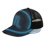 Blue Scorpio Zodiac Sign Print Black Mesh Trucker Cap