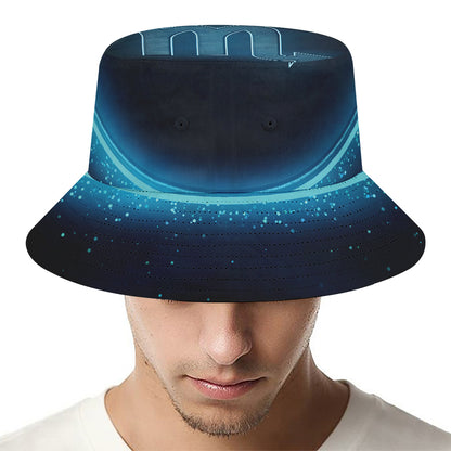 Blue Scorpio Zodiac Sign Print Bucket Hat