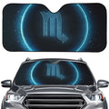 Blue Scorpio Zodiac Sign Print Car Windshield Sun Shade