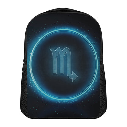 Blue Scorpio Zodiac Sign Print Casual Backpack