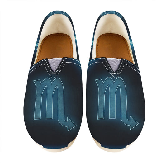 Blue Scorpio Zodiac Sign Print Casual Shoes