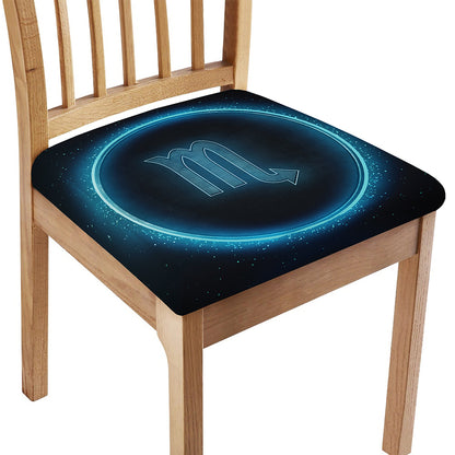 Blue Scorpio Zodiac Sign Print Chair Cushion Cover