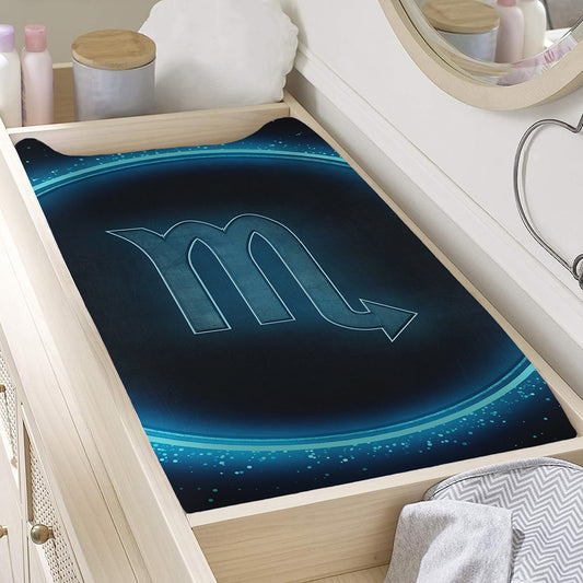 Blue Scorpio Zodiac Sign Print Changing Pad Cover