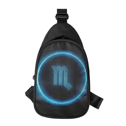 Blue Scorpio Zodiac Sign Print Chest Bag
