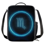Blue Scorpio Zodiac Sign Print Crossbody Lunch Bag