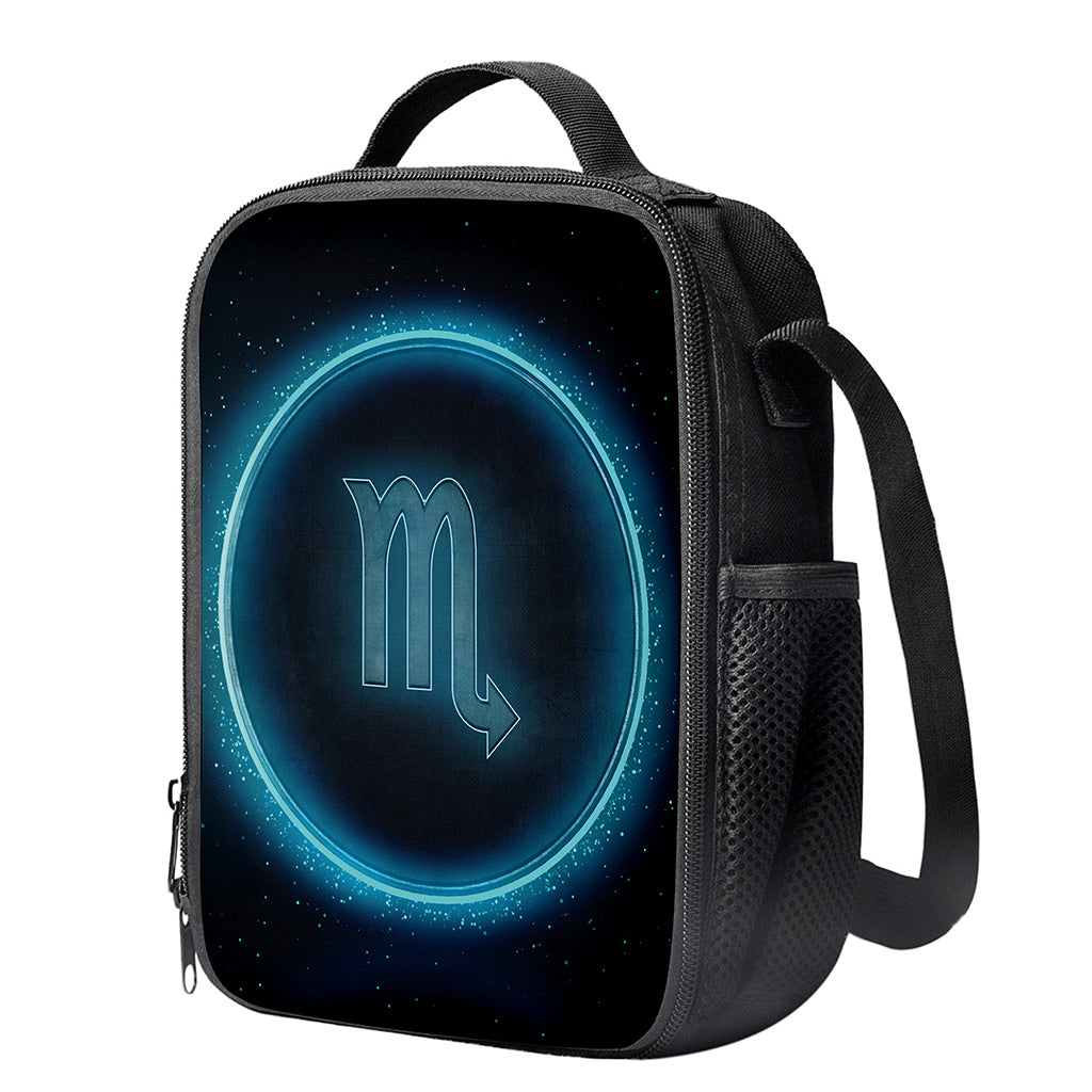 Blue Scorpio Zodiac Sign Print Crossbody Lunch Bag