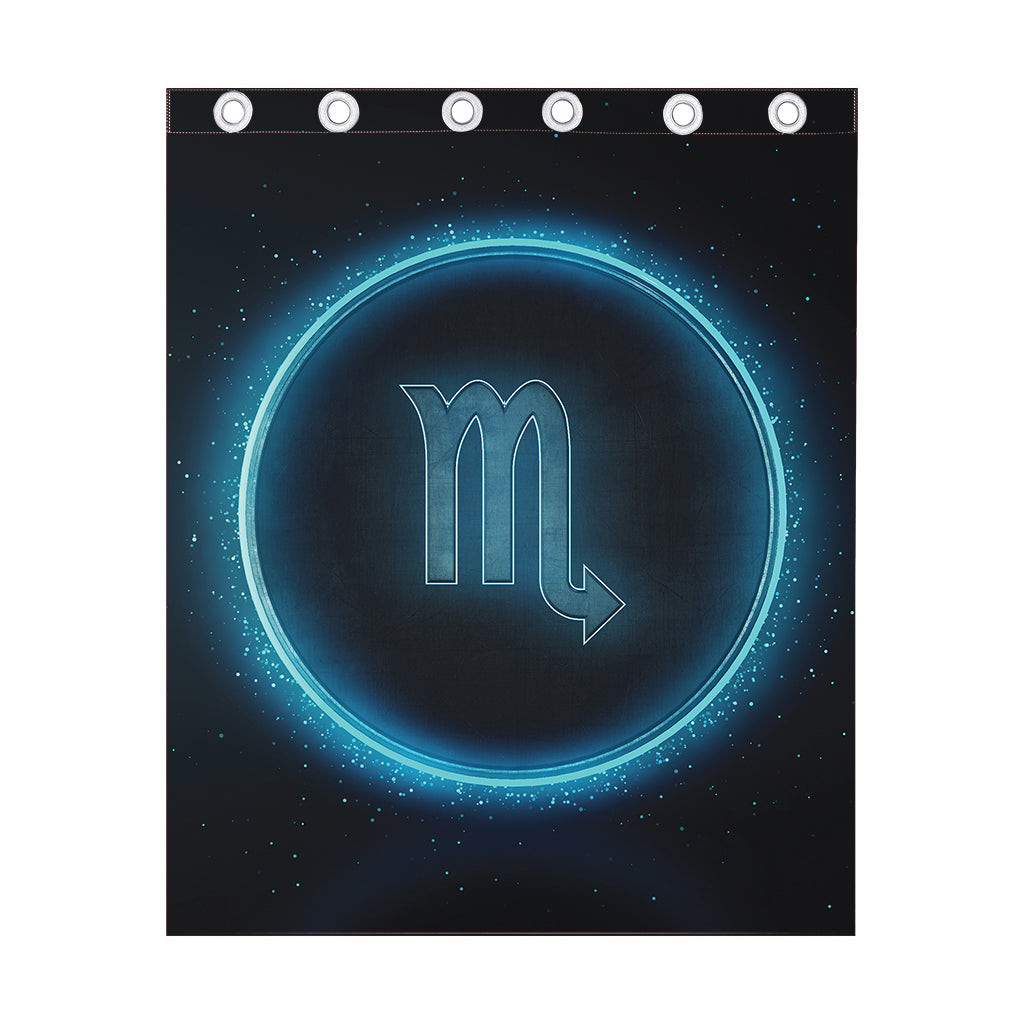 Blue Scorpio Zodiac Sign Print Curtain