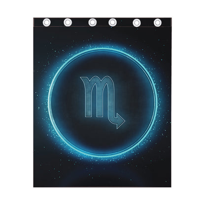 Blue Scorpio Zodiac Sign Print Curtain