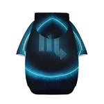 Blue Scorpio Zodiac Sign Print Dog Zip Up Hoodie