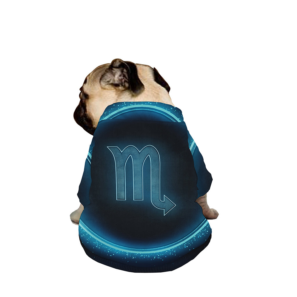 Blue Scorpio Zodiac Sign Print Dog Zip Up Jacket