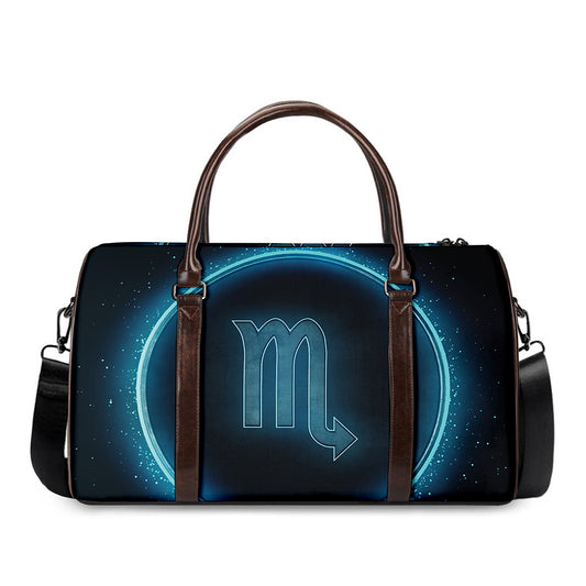 Blue Scorpio Zodiac Sign Print Duffle Bag