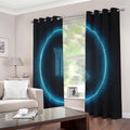 Blue Scorpio Zodiac Sign Print Extra Wide Grommet Curtains