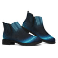 Blue Scorpio Zodiac Sign Print Flat Ankle Boots