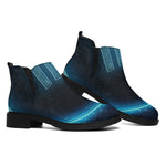 Blue Scorpio Zodiac Sign Print Flat Ankle Boots
