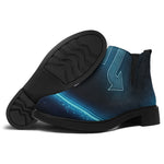 Blue Scorpio Zodiac Sign Print Flat Ankle Boots
